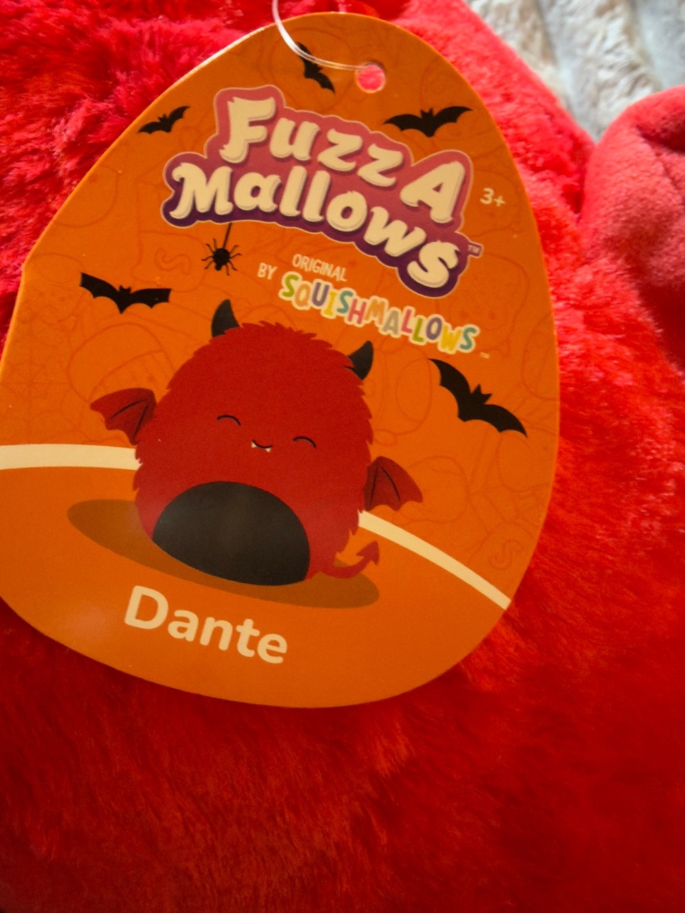 Squishmallows Fuzz-A-Mallows-Red Devil Dante Plush - Picture 4 of 9